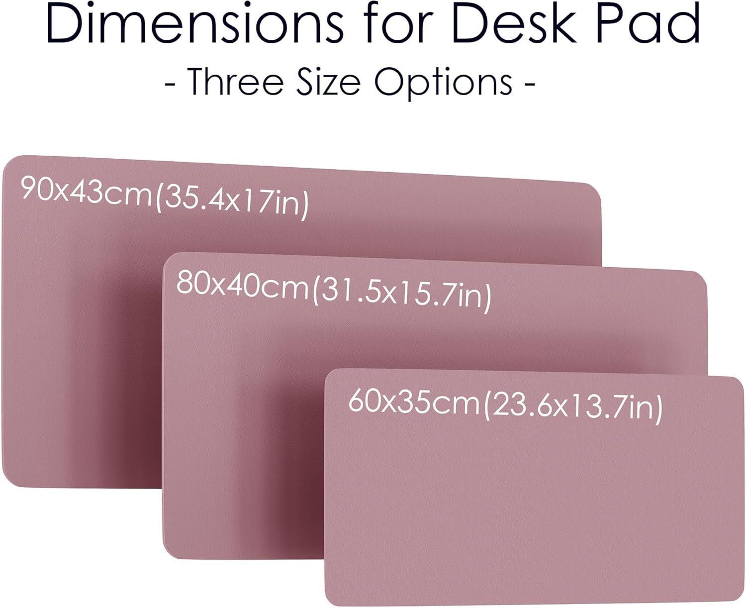Leather Desk Pad Protector, Waterproof Mouse Pad, PU Desk Mat, Office Desk Cover, Desk Writing Mat for Office/Home/Work/Cubicle (Purple/Pink) 35.4X17In