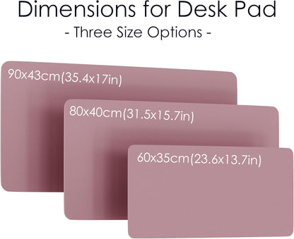 Leather Desk Pad Protector, Waterproof Mouse Pad, PU Desk Mat, Office Desk Cover, Desk Writing Mat for Office/Home/Work/Cubicle (Purple/Pink) 35.4X17In