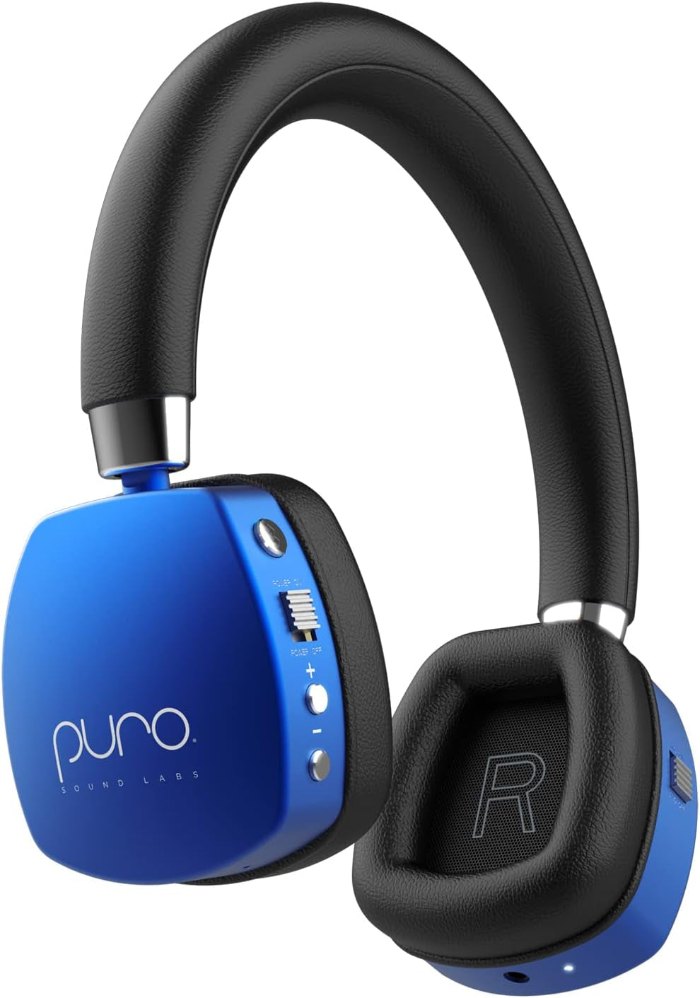 Puroquiets Volume Limited On-Ear Active Noise Cancelling Bluetooth Headphones – Lightweight Headphones for Kids with Built-In Microphone – Safer Sound Studio-Grade Quality (Dark Blue)