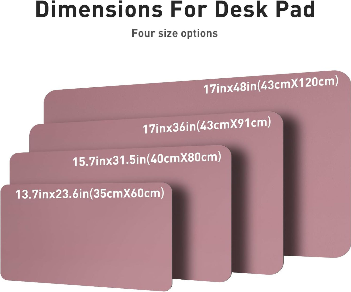 Leather Desk Pad Protector, Mouse Pad, Office Desk Mat,Non-Slip PU Leather Desk Blotter, Laptop Desk Pad, Waterproof Desk Writing Pad for Office and Home (Dark Pink, 23.6" X 13.7")