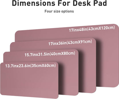 Leather Desk Pad Protector, Mouse Pad, Office Desk Mat,Non-Slip PU Leather Desk Blotter, Laptop Desk Pad, Waterproof Desk Writing Pad for Office and Home (Dark Pink, 23.6" X 13.7")