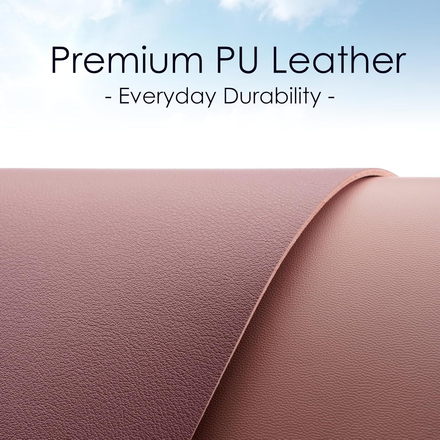 Leather Desk Pad Protector, Waterproof Mouse Pad, PU Desk Mat, Office Desk Cover, Desk Writing Mat for Office/Home/Work/Cubicle (Purple/Pink) 35.4X17In