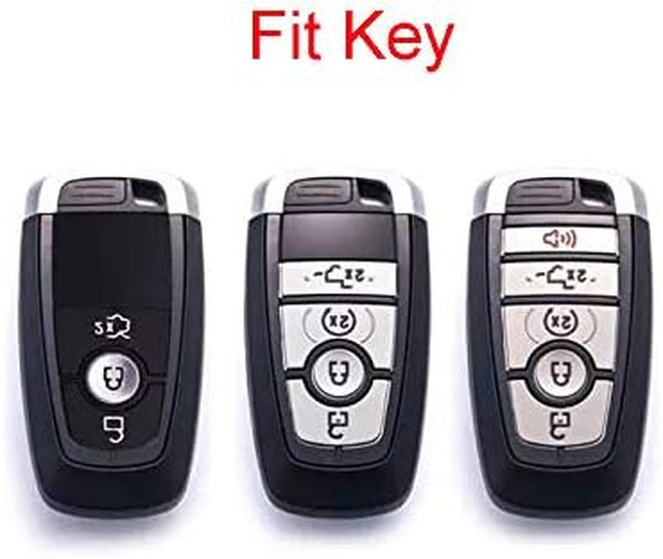 (Tm) 3 4 5 Buttons TPU Smart Keyless Remote Key Fob Case Cover for 2017 2018 2019 2020 Ford Mustang Explorer Edge Fusion Mondeo F150 F250 F350 F450 F550 (Black Carbon Fiber Texture)