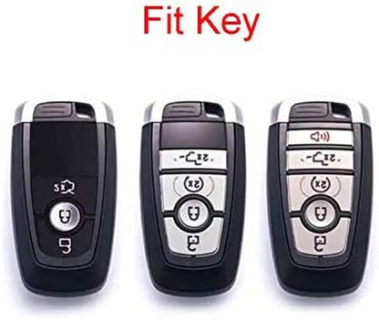 (Tm) 3 4 5 Buttons TPU Smart Keyless Remote Key Fob Case Cover for 2017 2018 2019 2020 Ford Mustang Explorer Edge Fusion Mondeo F150 F250 F350 F450 F550 (Black Carbon Fiber Texture)
