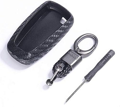 (Tm) 3 4 5 Buttons TPU Smart Keyless Remote Key Fob Case Cover for 2017 2018 2019 2020 Ford Mustang Explorer Edge Fusion Mondeo F150 F250 F350 F450 F550 (Black Carbon Fiber Texture)