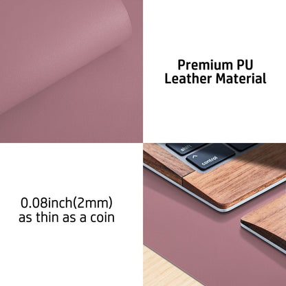 Leather Desk Pad Protector, Mouse Pad, Office Desk Mat,Non-Slip PU Leather Desk Blotter, Laptop Desk Pad, Waterproof Desk Writing Pad for Office and Home (Dark Pink, 23.6" X 13.7")