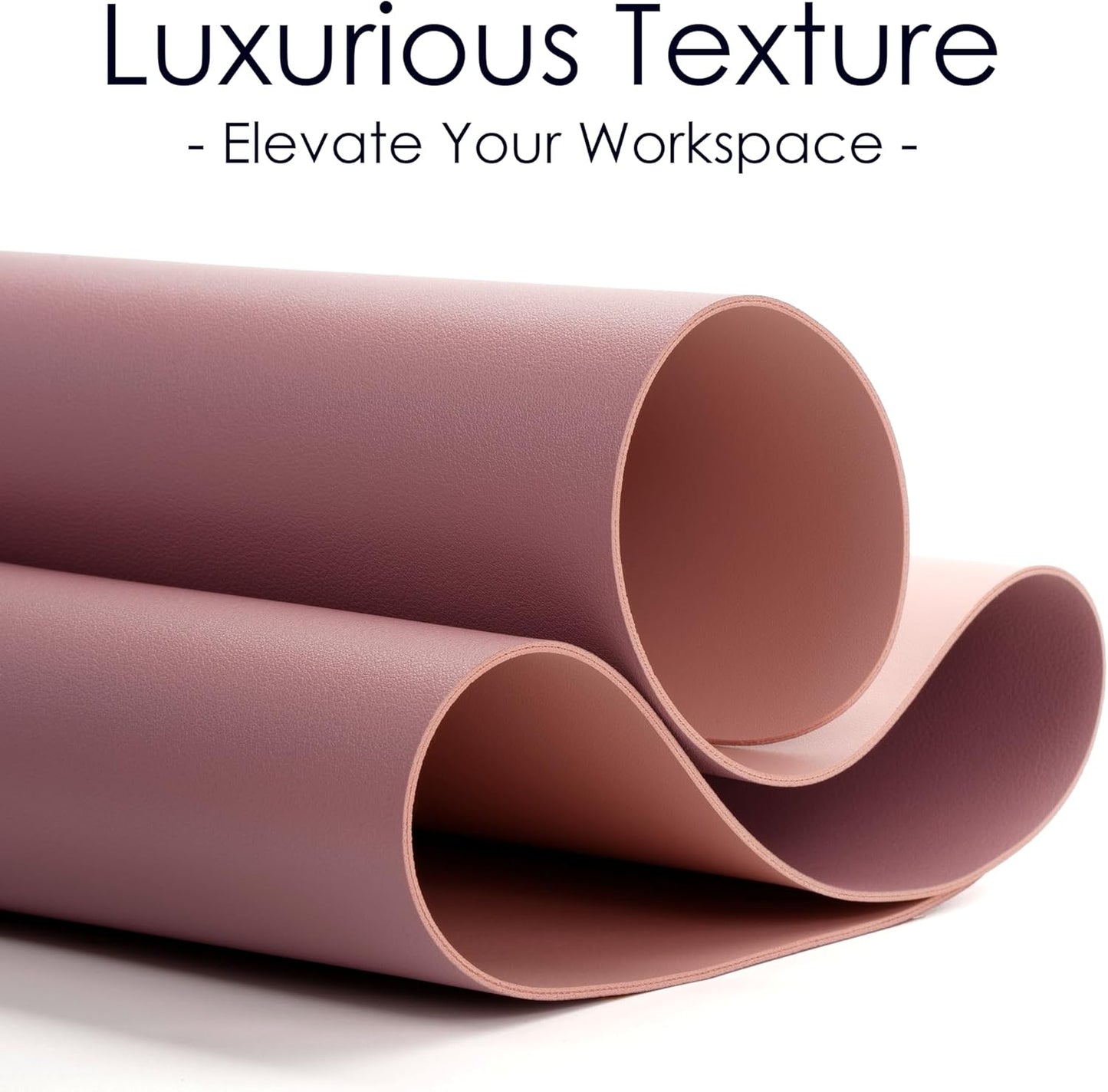 Leather Desk Pad Protector, Waterproof Mouse Pad, PU Desk Mat, Office Desk Cover, Desk Writing Mat for Office/Home/Work/Cubicle (Purple/Pink) 35.4X17In